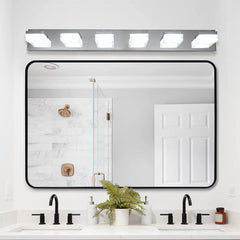 Modern 6-Light Chrome LED Vanity Mirror Light Fixture For Bathrooms And Makeup Tables