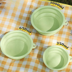 Dog Feeders Folding Silicone Bowl Outdoor Travel Foldable Portable Cat Dog Food Water Container Feeding Tray Bowl Pet Supplies