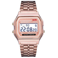 Sports children's electronic steel strip night light alarm clock steel strip watch multi-color electronic watch