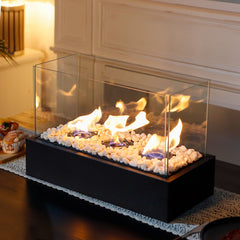 Rectangular three hole alcohol fireplace desktop home real fire heating alcohol lamp outdoor portable stove