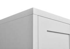 White metal kitchen storage cabinet, kitchen pantry storage cabinet with door and shelf, adjustable leveling feet
