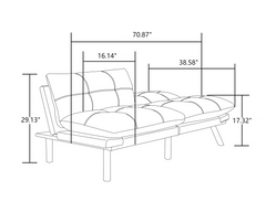 Leatehr Feeling Brown Convertible Folding Modern sofa Bed