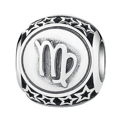 BAMOER 925 Sterling Silver Aquarius Star Sign Zodiac Beads Charms fit Bracelets PSC048