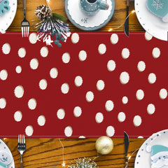 Christmas cartoon reindeer table flag Christmas snowflakes polka dot linen tablecloth kitchen table decoration tablecloth mat