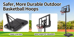 Basketball Hoop Basketball System 4.76-10ft Height Adjustable with 4 Basketball, Net Pocket, Inflator Set