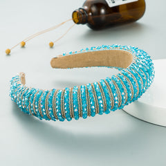 Hair Hoop Hand-woven Beaded Head Hoop Female Baroque Sponge Hair Bundle Korean Face Wash Hair Accessories