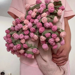 60cm New Creative Rose Bouquet Blanket (Finished), Crocheted Flower Bouquet Gift for Girlfriend