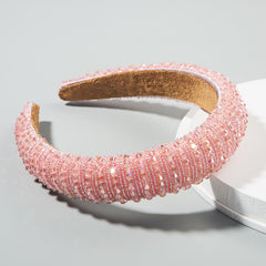 Hair Hoop Hand Woven Beaded Head Hoop Female Baroque Sponge Hair Bundle Korean Style Of The Net Red Face Wash Hair Accessories