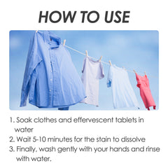 Bioenzyme Explosion Salt Effervescent Tablets, Cleaning Clothing Yellow Stubborn Stains Coffee Stains Cleaning Tablets