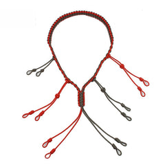 Hunting Decoy Rope Hunting Duck Call Lanyard Cord Hunter Game Whistle Lanyard Hunting Decoy Rope with 12 Adjustable Loops Rings