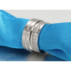 Vnox Lovers CZ Wedding Band Engagement Rings for Couples