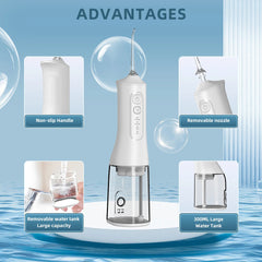 USB charging portable water flosser with four modes, 300ML water tank waterproof oral cleaner