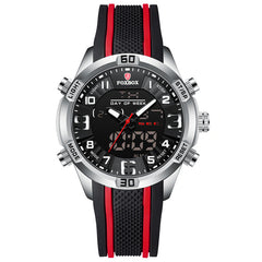 Lige Men's Dual Display Watch Multi-Function Chronograph Sports Waterproof Watch