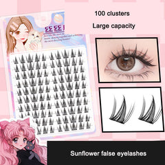 Sunflower Comics Pure Desire Eyelash Simulation Natural Thickening Large Segmented Trilogy False Eyelash Laziness