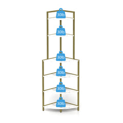 6-story corner open bookshelf, modern bookshelf, wooden frame, independent bookshelf unit,