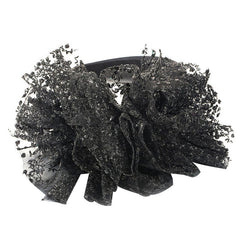 Fashionable lace embroidered polka dot oversized bow headband
