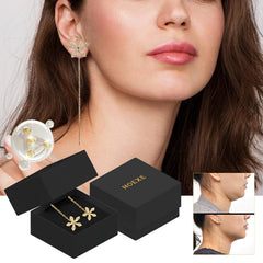 Sweet Crystal Flower Long Earrings, Ear Acupoint Earrings Niche Fashion Small Fresh And Cute Earrings
