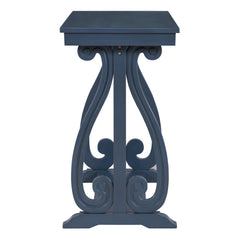 48-Inch Rustic Vintage Console Table --- Farmhouse Style Entryway Table with Open Shelf and Sturdy Construction (Navy)