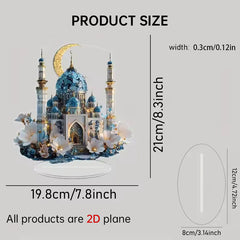 2025 Ramadan 2D Acrylic Moon - Castle Ornament. Eid Al - fitr Decoration, Muslim Home & Party Gift.