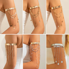Western style beaded tassel arm chain jewelry Bohemian love arm bracelet for women