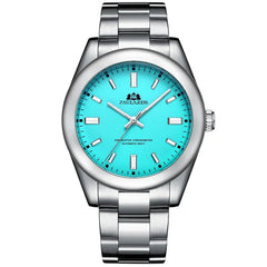 Automatic Watch for Men Mechanical Stainless Steel Luxury Red Yellow Sky Blue Green Colorful Rainbow 41mm Reloj Hombre Baratos