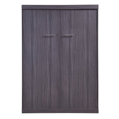 Full Size Murphy Bed with Wardrobe and Drawers, Storage Bed, can be Folded into a Cabinet, Gray