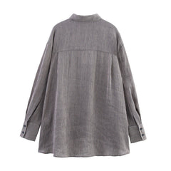 Style Women's Fashion Casual Loose Long Sleeve Striped Shirt
