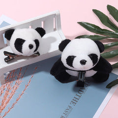Cute Fat Pierced Panda Headband Korean Style Girls Plush Panda Doll Brooch Headband Headband