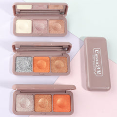 CmaaDu Three Color Mashed Potato Eye Shadow Fairy Plate Earth Color Moonlight Eye Shadow Color
