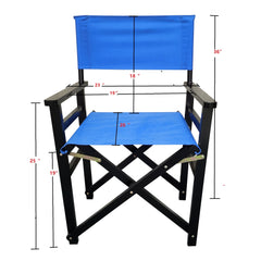 Folding Chair Wooden Director Chair Canvas Folding Chair Folding Chair 2pcs/set populus + Canvas (Color : Blue)
