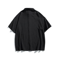 Pocket embroidery workwear short sleeved shirt men's and women's loose half sleeved shirt