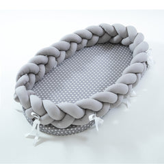 All-Cotton Woven Folding Portable Crib Bionic Removable Manual Fence Three-Dimensional Protective Crib