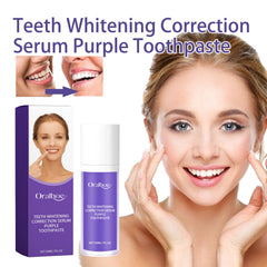 Teeth Whitening Correction Serum Purple Toothpaste, Clean Tooth Stains Brightening White Mild Gingival Care Breath Fresh And Deodorizing