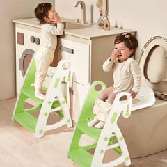 Potty Training Seat & Toddler Step Stool Stability Toddler Toilet Seat Adjustable Height Potty Seats for Toddlers Boys Girls