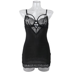 Sexy lingerie, lace hollow suspender, hip hugging, romantic sleepwear