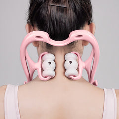 Cervical Massager Manual Massage Neck and Shoulder Massager Six Wheel Massager Neck Clamp Divine Tool