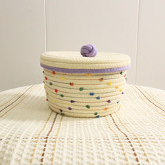 Creative desktop cosmetics storage woven basket