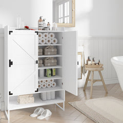 Shoe Cabinet with Doors, 6-Tier Shoe Storage Cabinet with Adjustable Shelves, Wooden Shoes Rack Shoe Storage Organizer