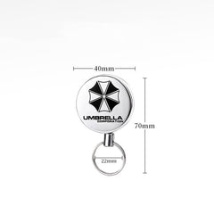Outdoor equipment high elasticity telescopic steel wire rope keychain anti loss and anti-theft telescopic keychain