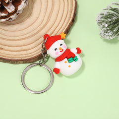 Christmas series keychains cute cartoon soft rubber dolls creative three-dimensional Santa Claus pendants small gifts