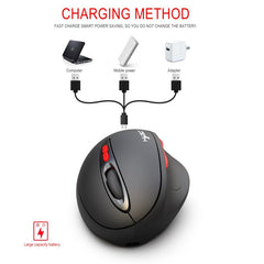 2.4G wireless mouse rechargeable vertical mouse with 7 buttons ergonomic design