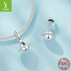 Silver Charm Original Romantic Planet DIY Pendant Accessories Personalized Niche Universe s925 Pure Silver Bracelet Beads