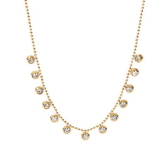 Fashionable and versatile titanium steel necklace white zircon stainless steel necklace for women