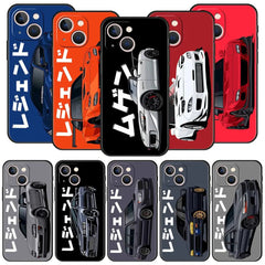 Luxury Phone Case For iPhone 11 12 13 15 14 Pro Max X XR XS 7 8 Plus SE 2020 Black Soft Cover Funda JDM Tokyo Drift Sports Car