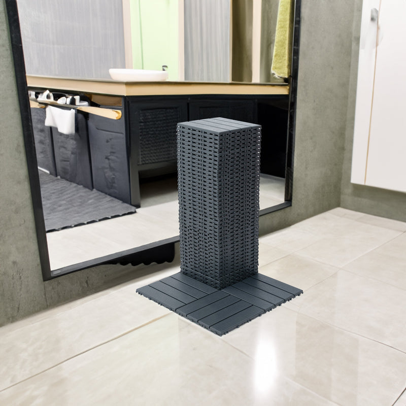 Plastic interlocking deck tiles, 44 waterproof outdoor terrace deck tiles, 12 