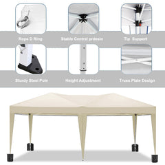 10'x20 'folding canopy with 6 detachable side walls for outdoor activity shelter UPF 50+terrace portable tent