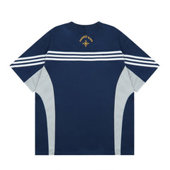 Color Block Splicing V-Neck Sports Short Sleeve T-Shirt Men's Letter Embroidery Breathable Quick-Dry Loose Casual Top