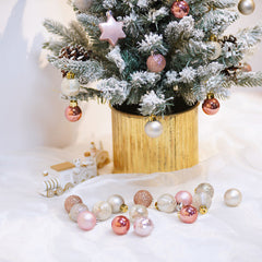 Christmas tree decoration 3cm light gold Christmas ball hanging pendant Christmas combination ball