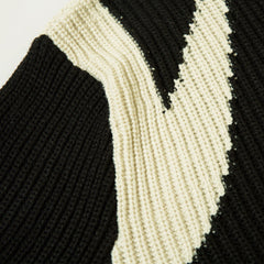 Color Block Zipper Cardigan Sweater Men's Autumn Street Style Stand Collar Long Sleeve Loose Knitwear