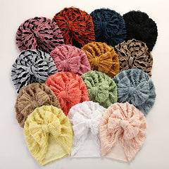Baby Cow Louver Bow Head Cap Baby High Elastic Brimless Indian Tire Hat